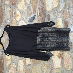 Fashion to figure black and gold dress